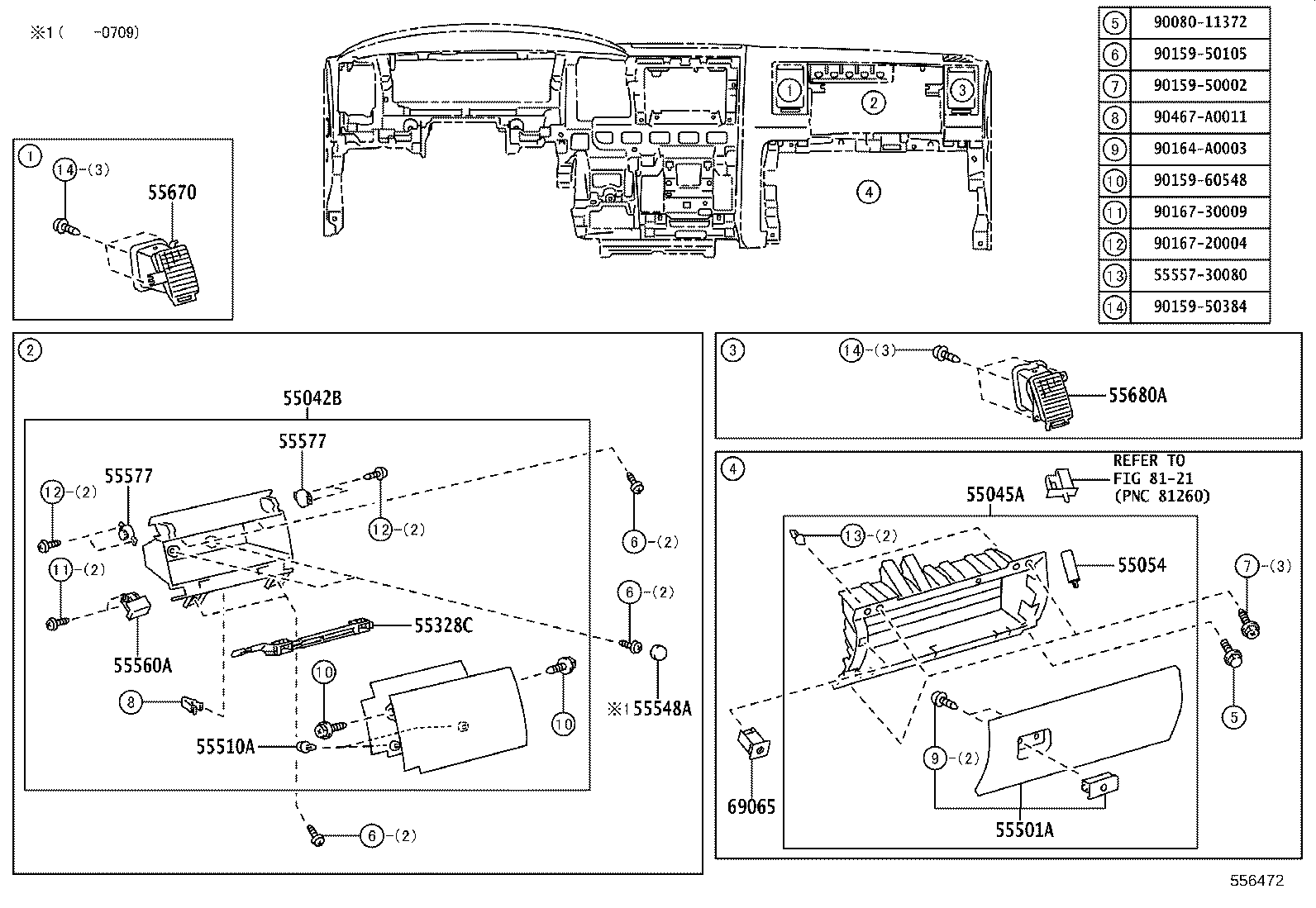 55054-0C010 STOPPER SUB-ASSY, GLOVE COMPARTMENT DOOR product image
