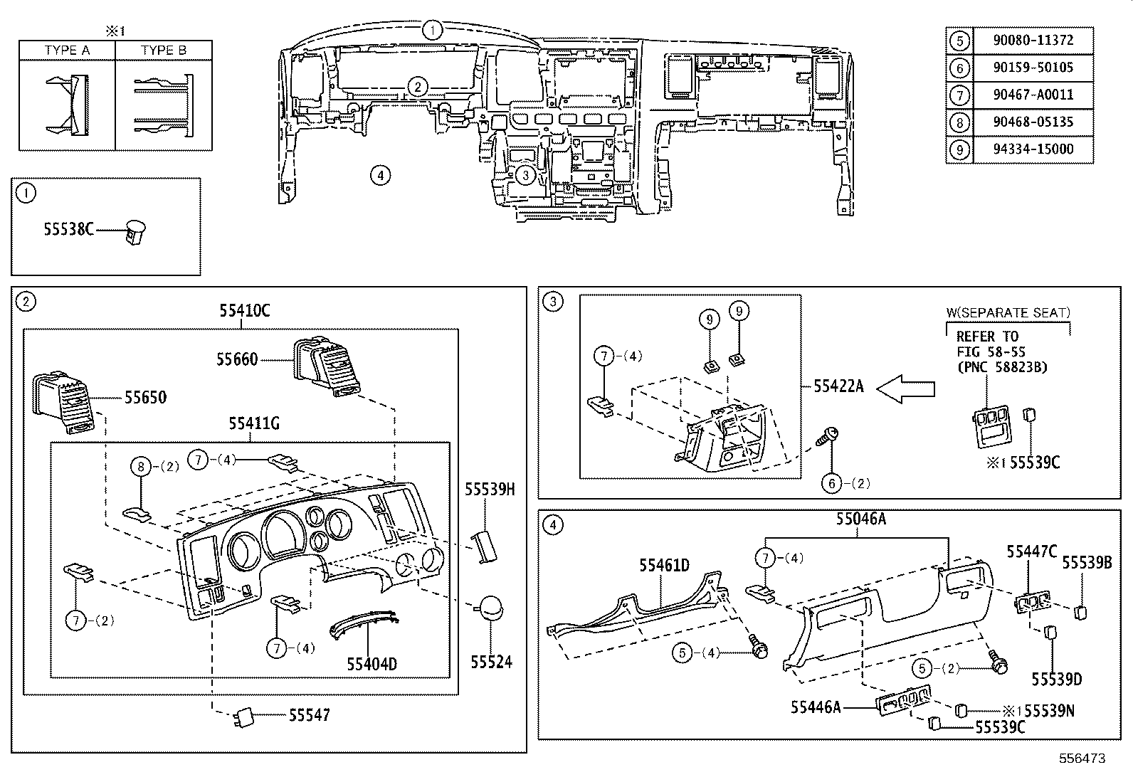 55054-0C010 STOPPER SUB-ASSY, GLOVE COMPARTMENT DOOR product image
