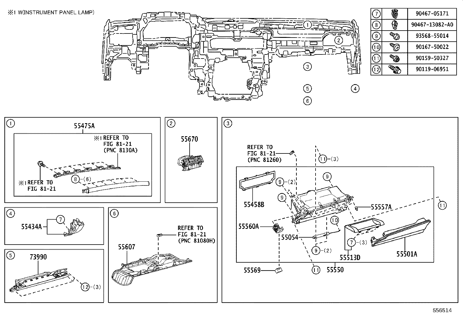 55054-33150 STOPPER SUB-ASSY, GLOVE COMPARTMENT DOOR product image