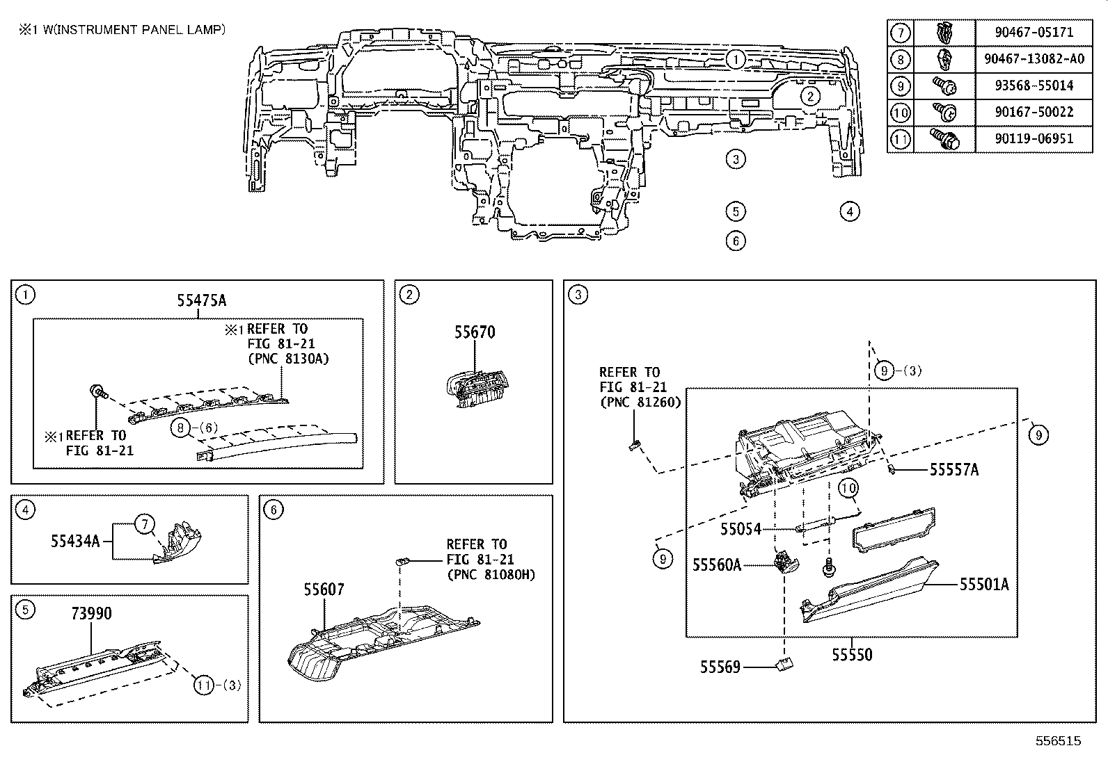 55054-33150 STOPPER SUB-ASSY, GLOVE COMPARTMENT DOOR product image