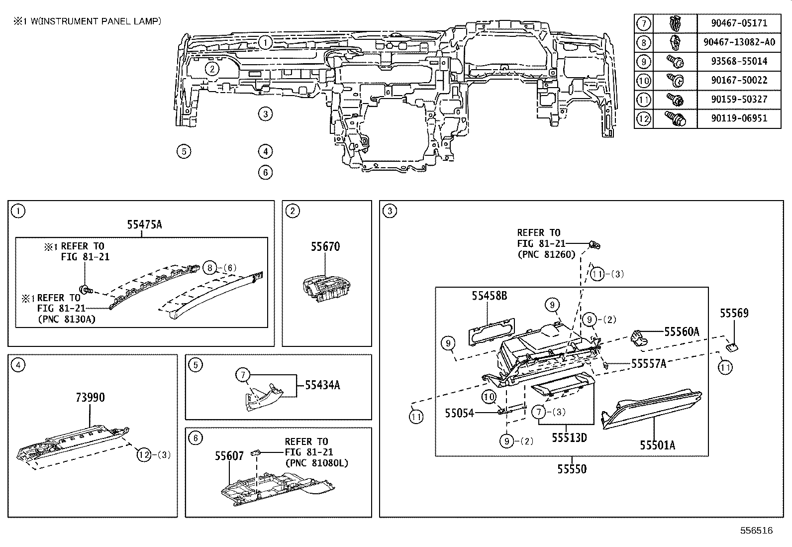 55054-33150 STOPPER SUB-ASSY, GLOVE COMPARTMENT DOOR product image