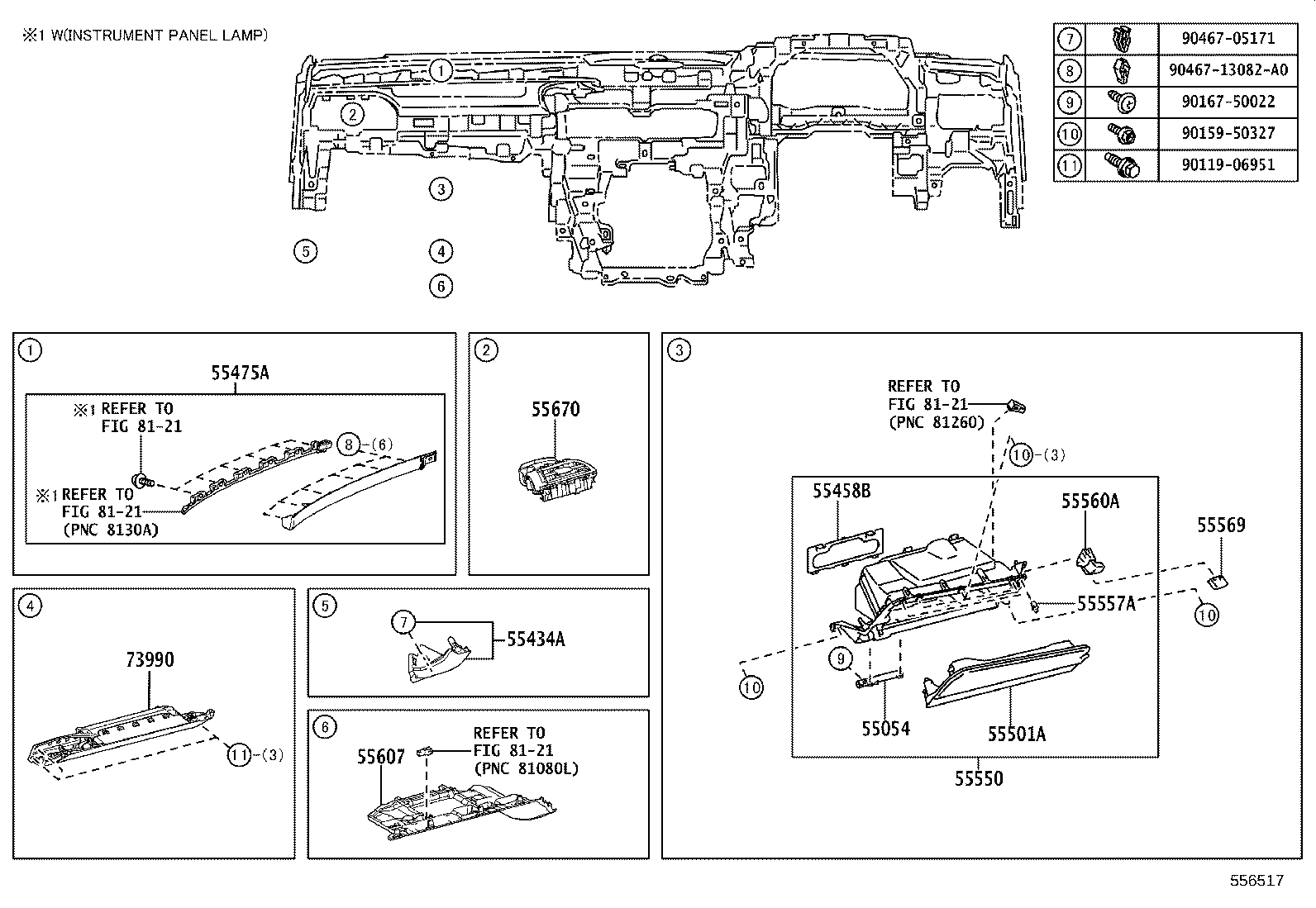 55054-33150 STOPPER SUB-ASSY, GLOVE COMPARTMENT DOOR product image