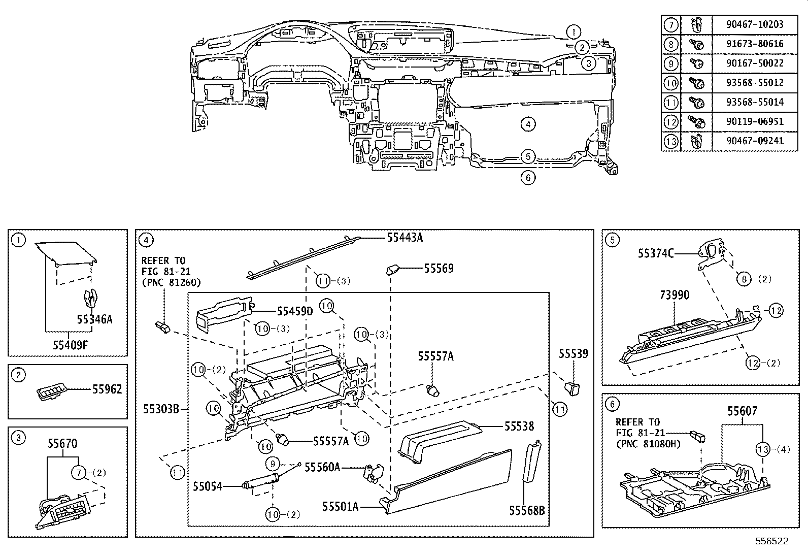 55405-33270 PANEL SUB-ASSY, INSTRUMENT CLUSTER FINISH, CENTER product image