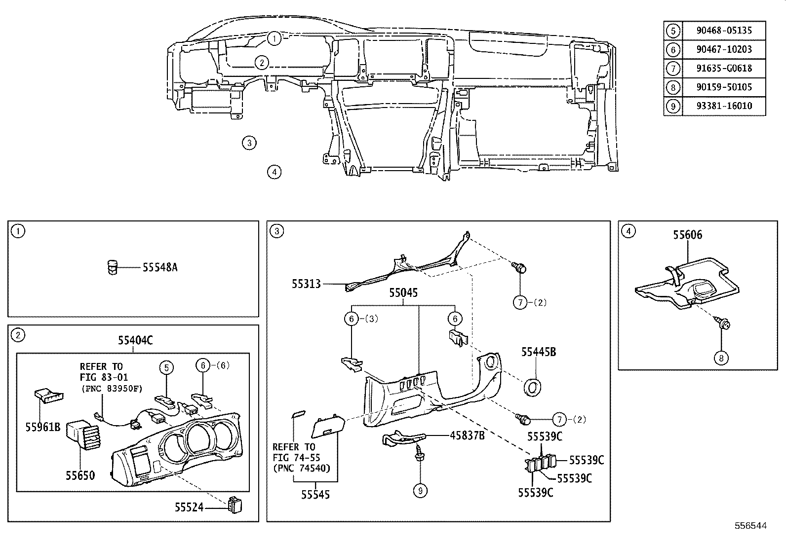 55046-35060 PANEL, INSTRUMENT PANEL FINISH, LOWER NO.2 product image