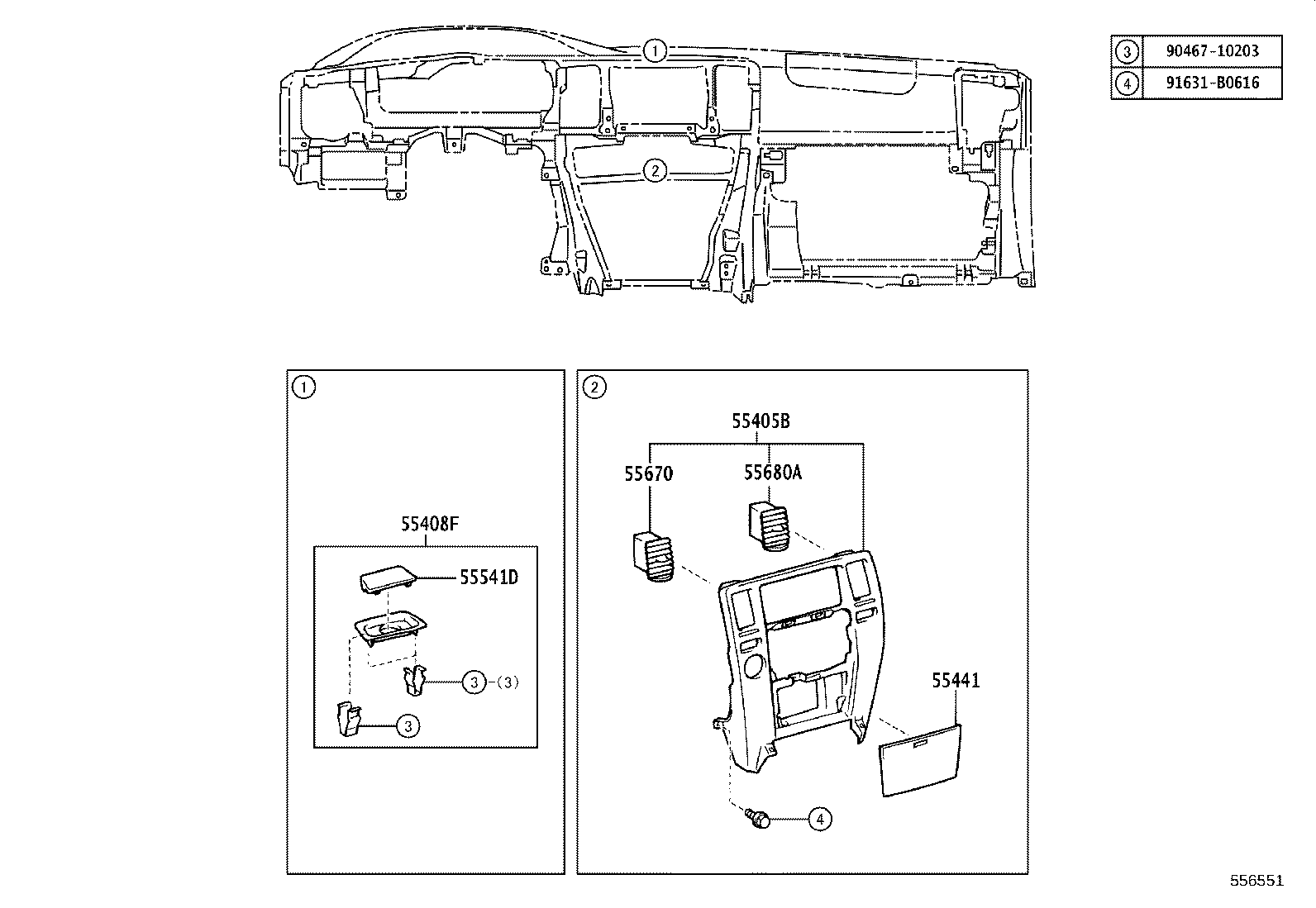 55405-35440 PANEL SUB-ASSY, INSTRUMENT CLUSTER FINISH, CENTER product image