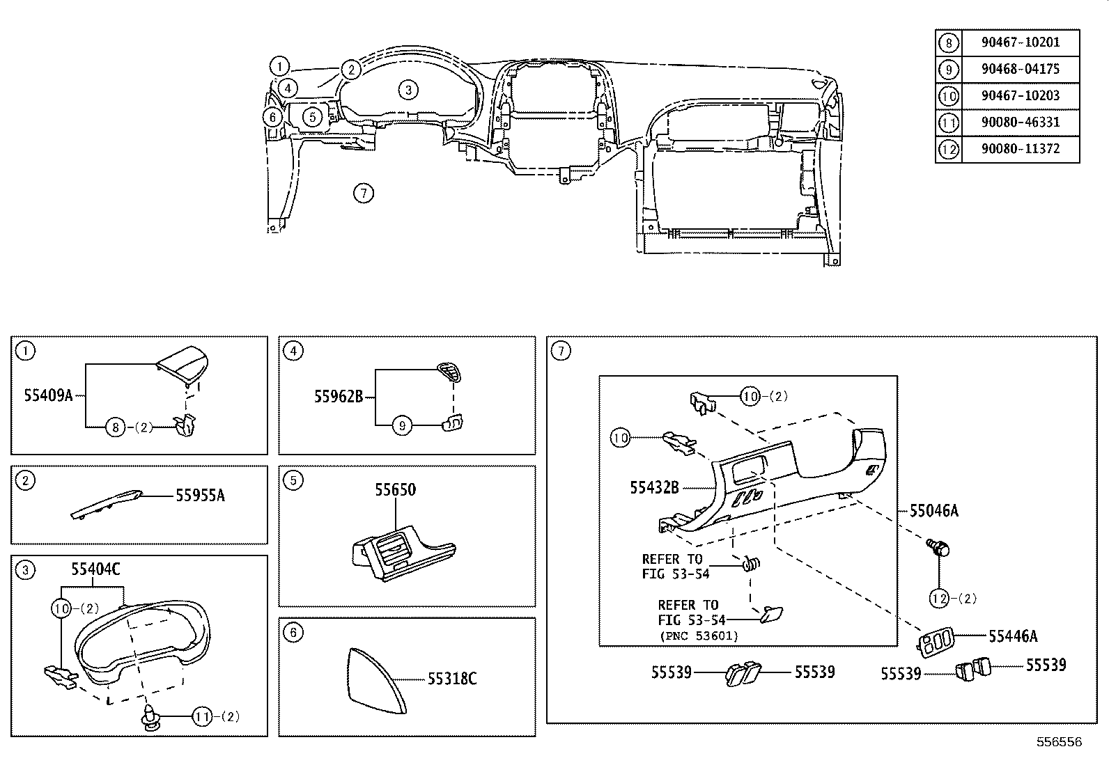 55042-AE011-B0 DOOR SUB-ASSY, INSTRUMENT PANEL BOX, NO.2 product image
