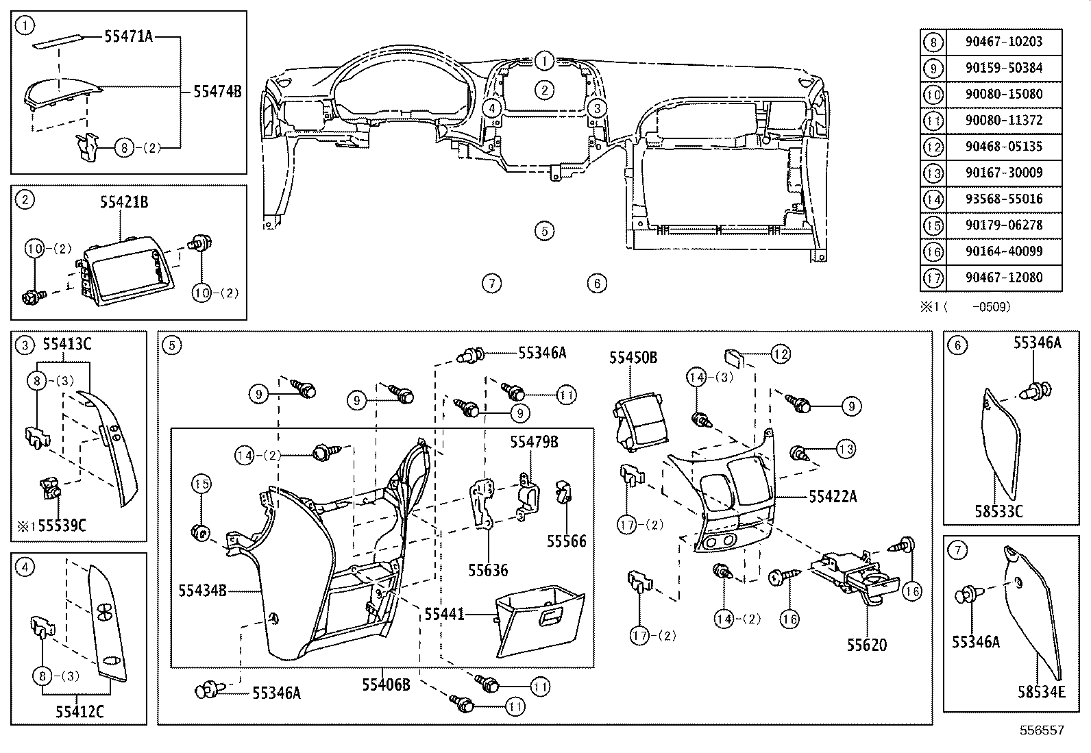 55042-AE011-B0 DOOR SUB-ASSY, INSTRUMENT PANEL BOX, NO.2 product image