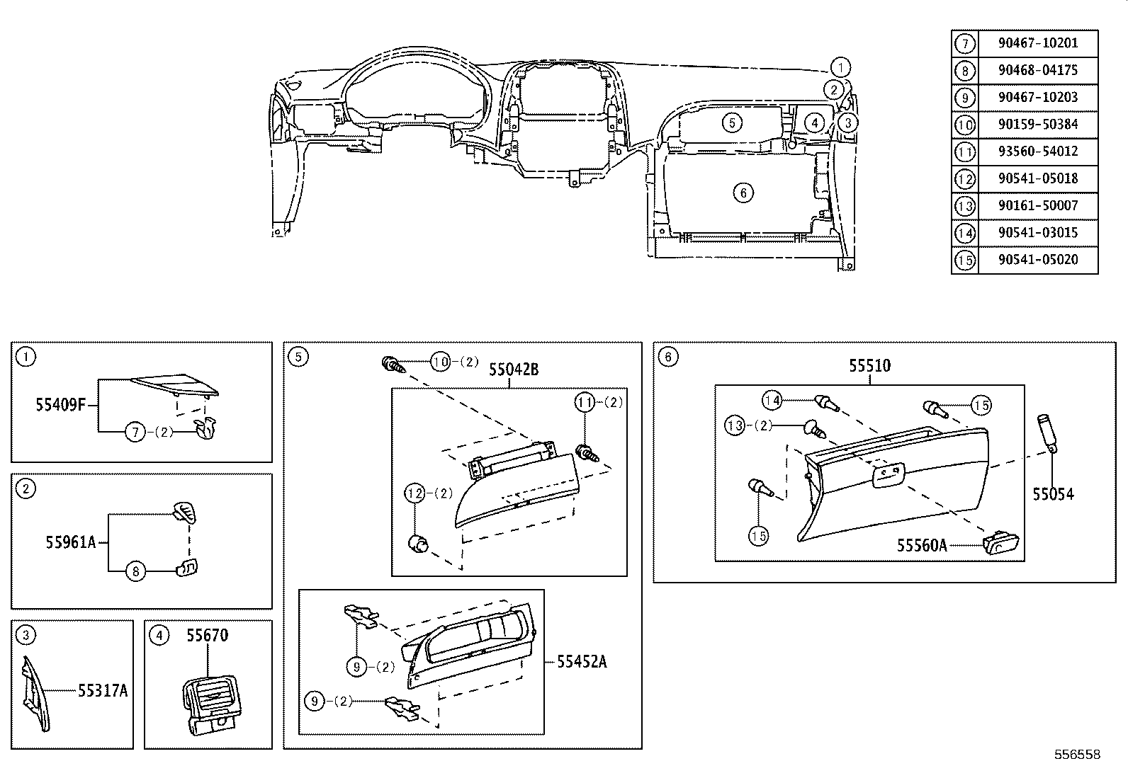 55042-AE011-B0 DOOR SUB-ASSY, INSTRUMENT PANEL BOX, NO.2 product image