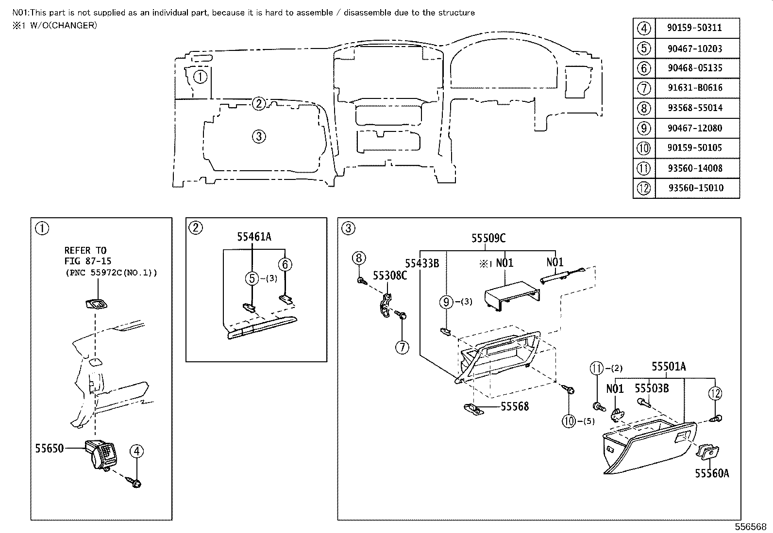 50540-60030 DO0R ASSY, AIR BAG PASSENGER product image