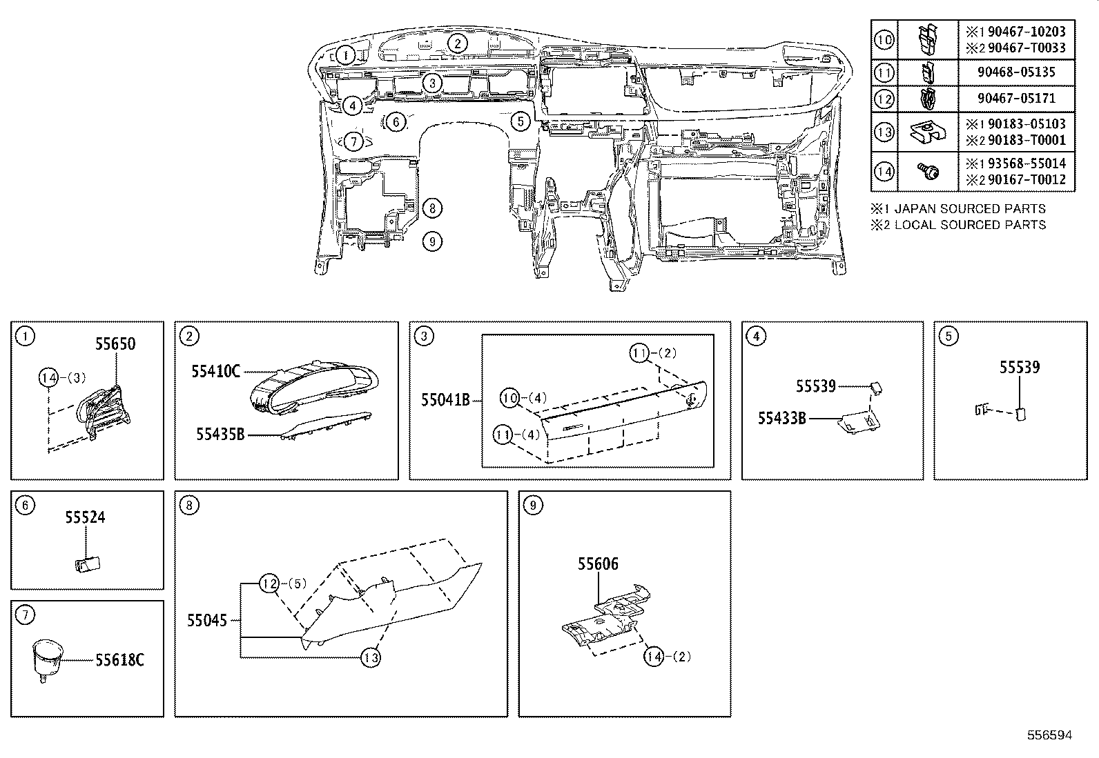 55302-0D230-C0 PANEL SUB-ASSY, INSTRUMENT, UPPER product image