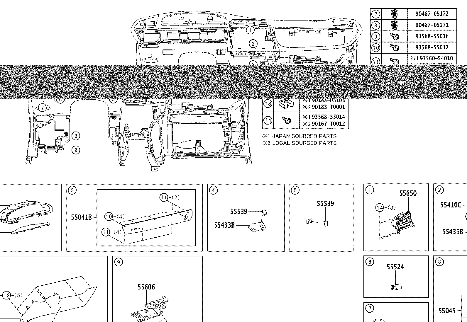 55302-0D230-C0 PANEL SUB-ASSY, INSTRUMENT, UPPER product image
