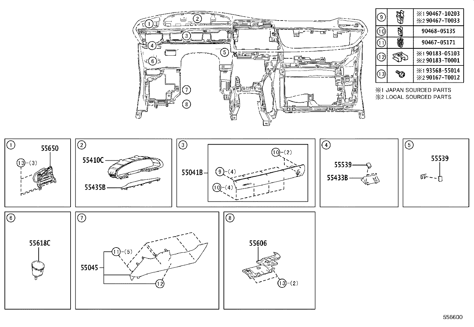55302-0D230-C0 PANEL SUB-ASSY, INSTRUMENT, UPPER product image