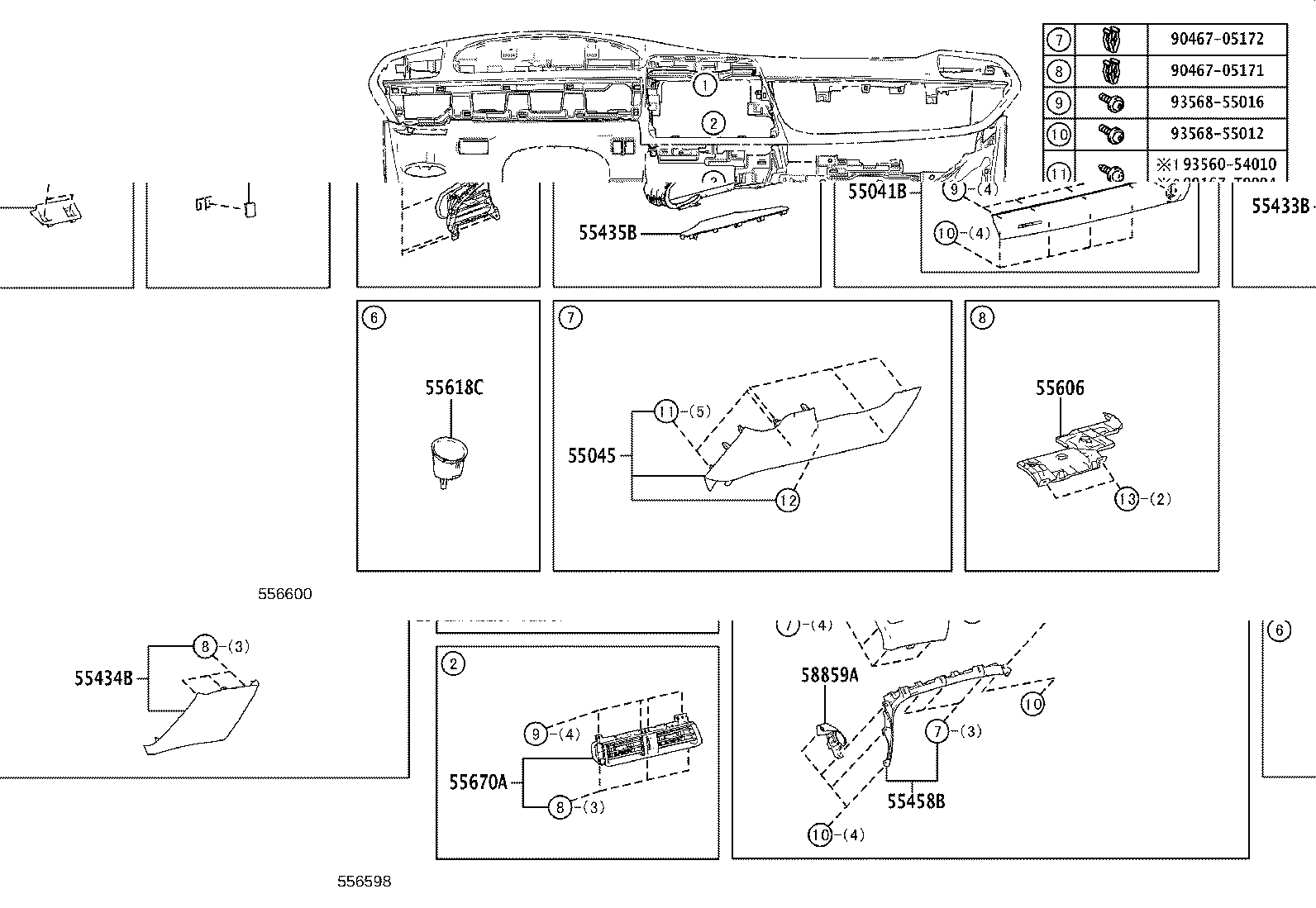 55302-0D230-C0 PANEL SUB-ASSY, INSTRUMENT, UPPER product image