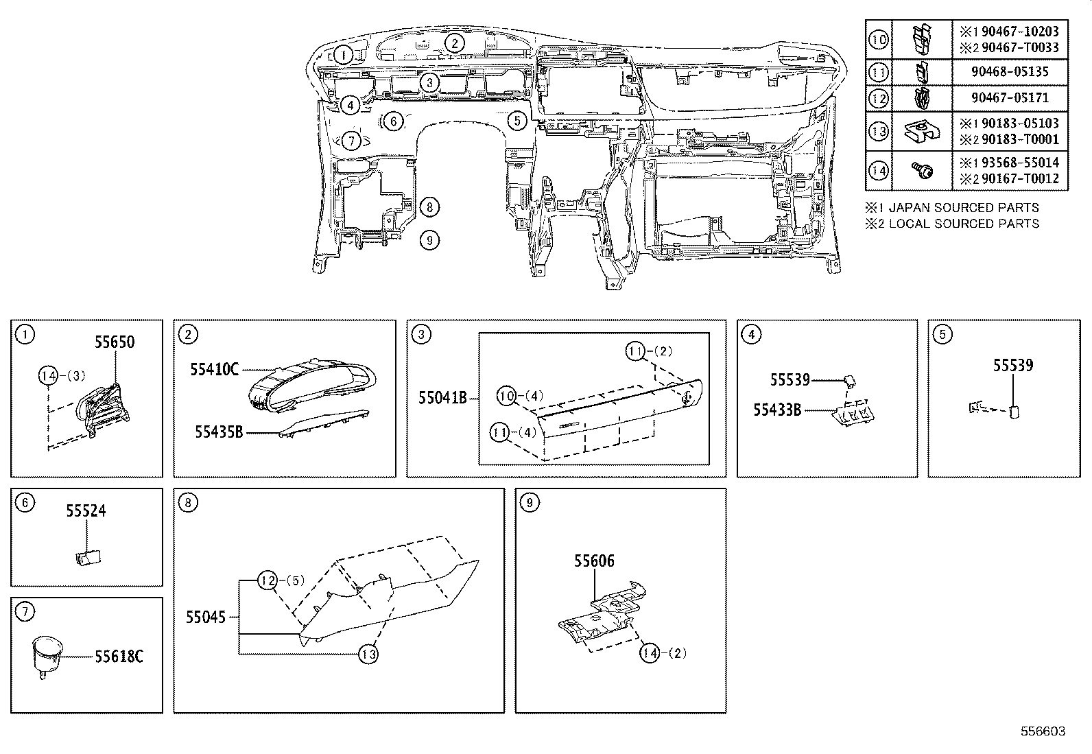 55302-0D230-C0 PANEL SUB-ASSY, INSTRUMENT, UPPER product image