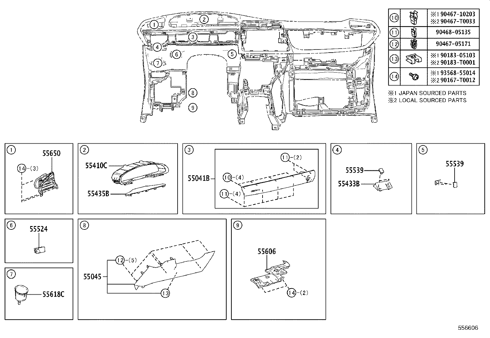 55302-0D230-C0 PANEL SUB-ASSY, INSTRUMENT, UPPER product image