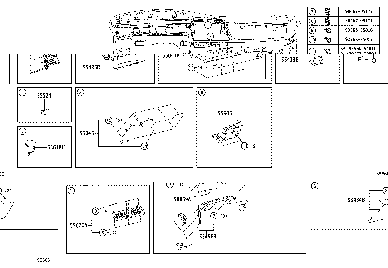 55302-0D230-C0 PANEL SUB-ASSY, INSTRUMENT, UPPER product image