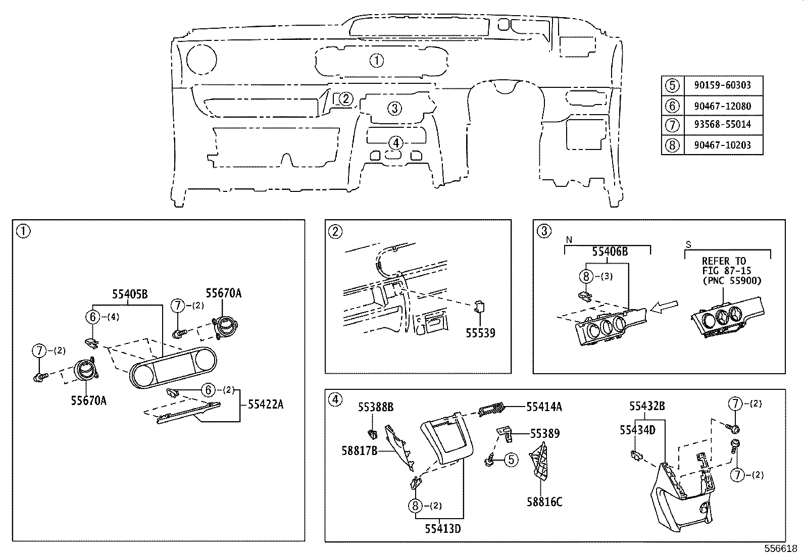 55307-12370 BRACE SUB-ASSY, INSTRUMENT PANEL, NO.2 product image