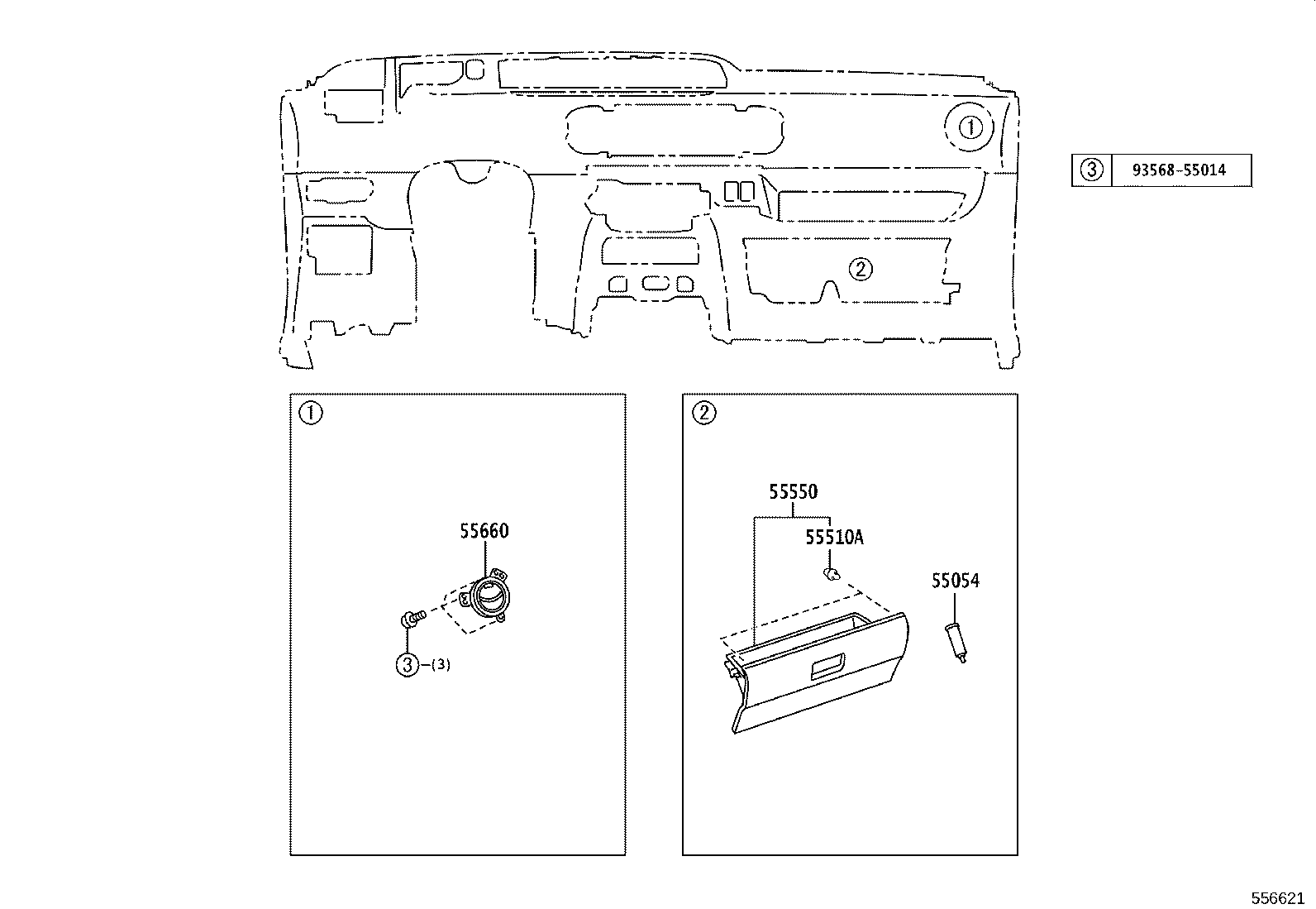 55306-12430 BRACE SUB-ASSY, INSTRUMENT PANEL, NO.1 product image