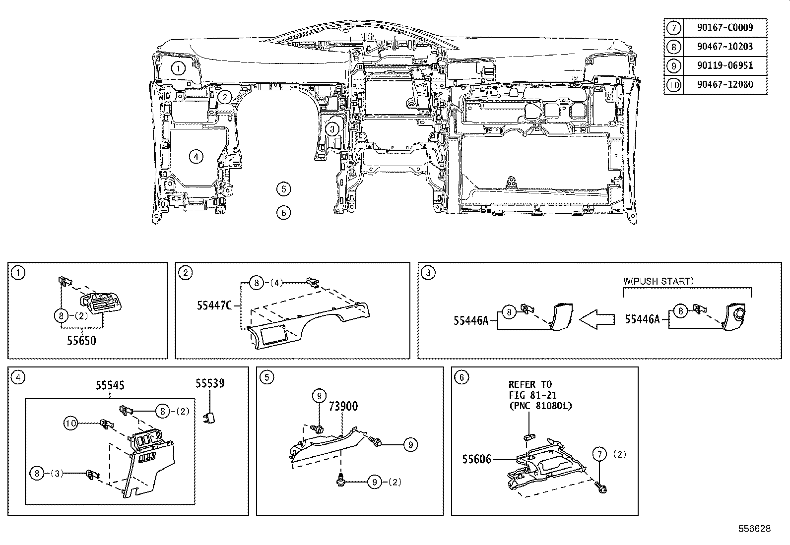 55054-0F010 STOPPER SUB-ASSY, GLOVE COMPARTMENT DOOR product image