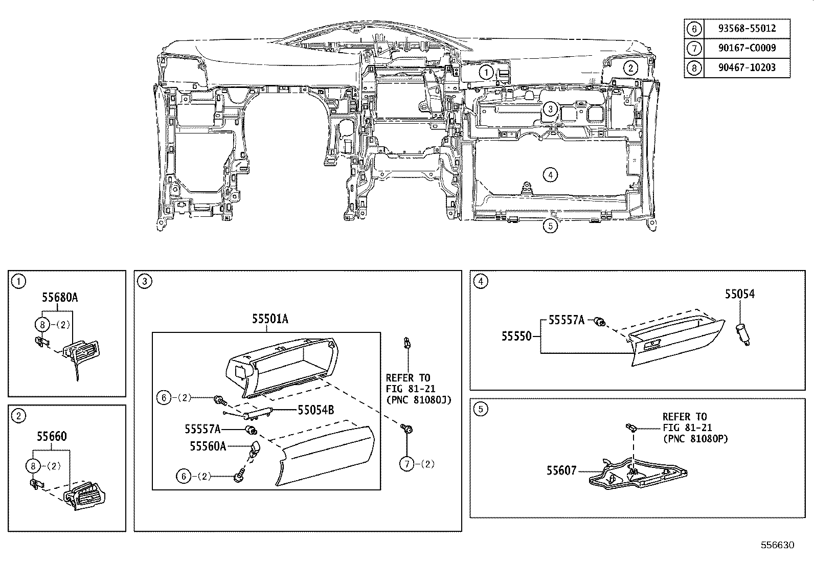 55054-0F010 STOPPER SUB-ASSY, GLOVE COMPARTMENT DOOR product image