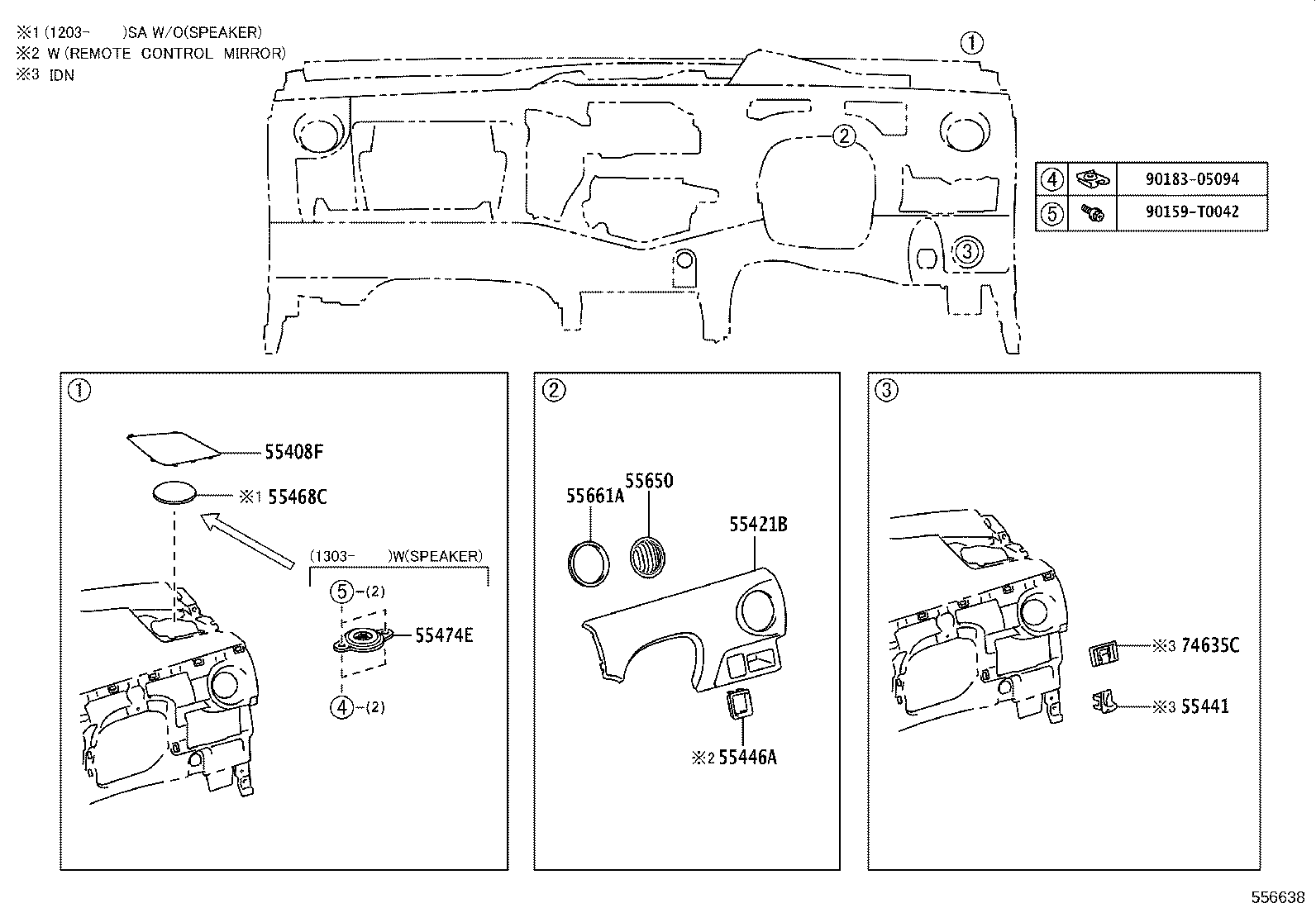 55306-0D250 BRACE SUB-ASSY, INSTRUMENT PANEL, NO.1 product image