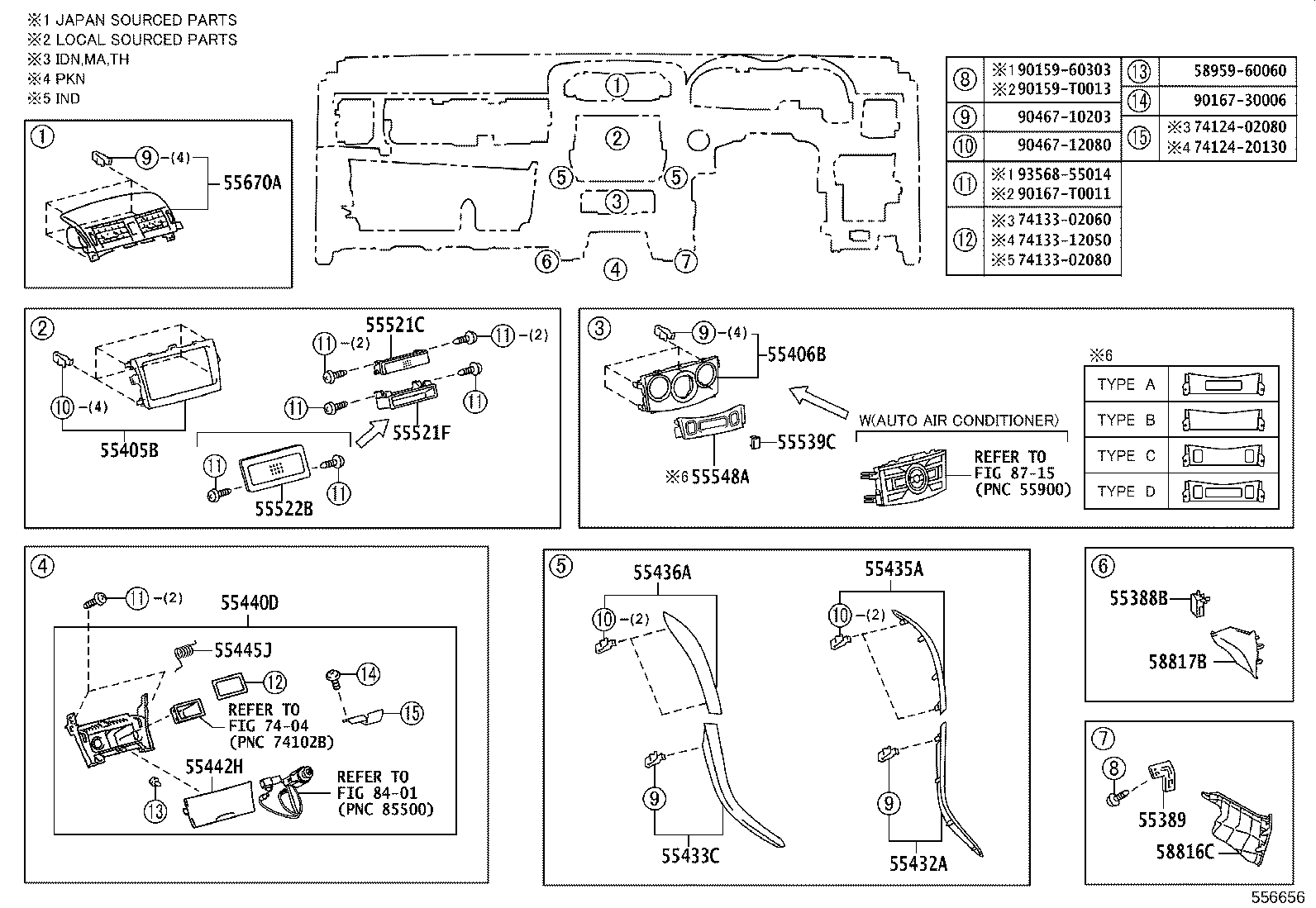 55405-02120 PANEL SUB-ASSY, INSTRUMENT CLUSTER FINISH, CENTER product image