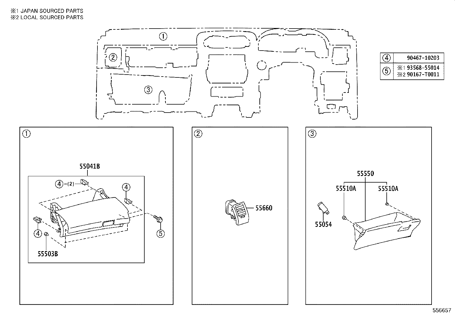 55405-02120 PANEL SUB-ASSY, INSTRUMENT CLUSTER FINISH, CENTER product image