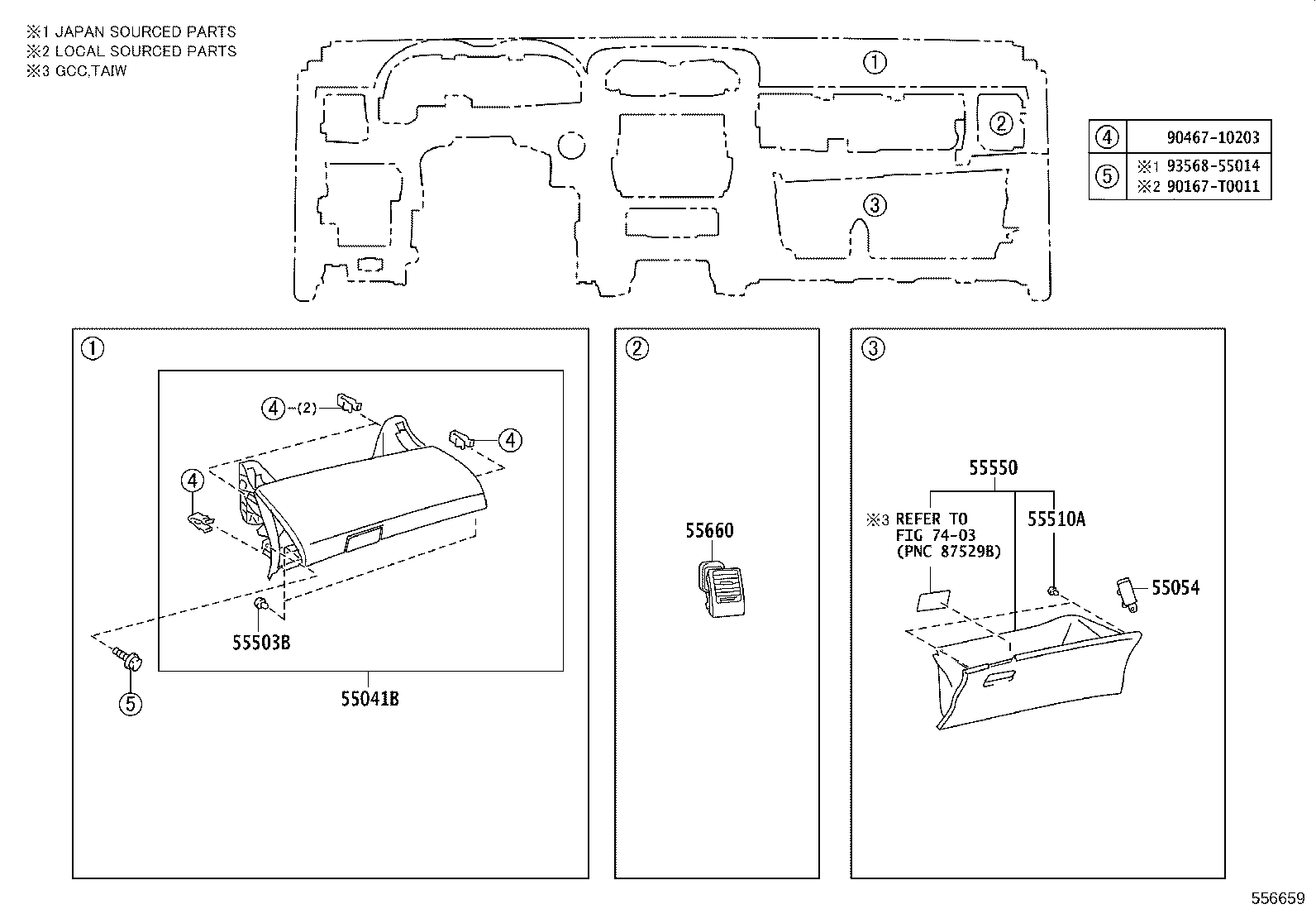 55405-02120 PANEL SUB-ASSY, INSTRUMENT CLUSTER FINISH, CENTER product image