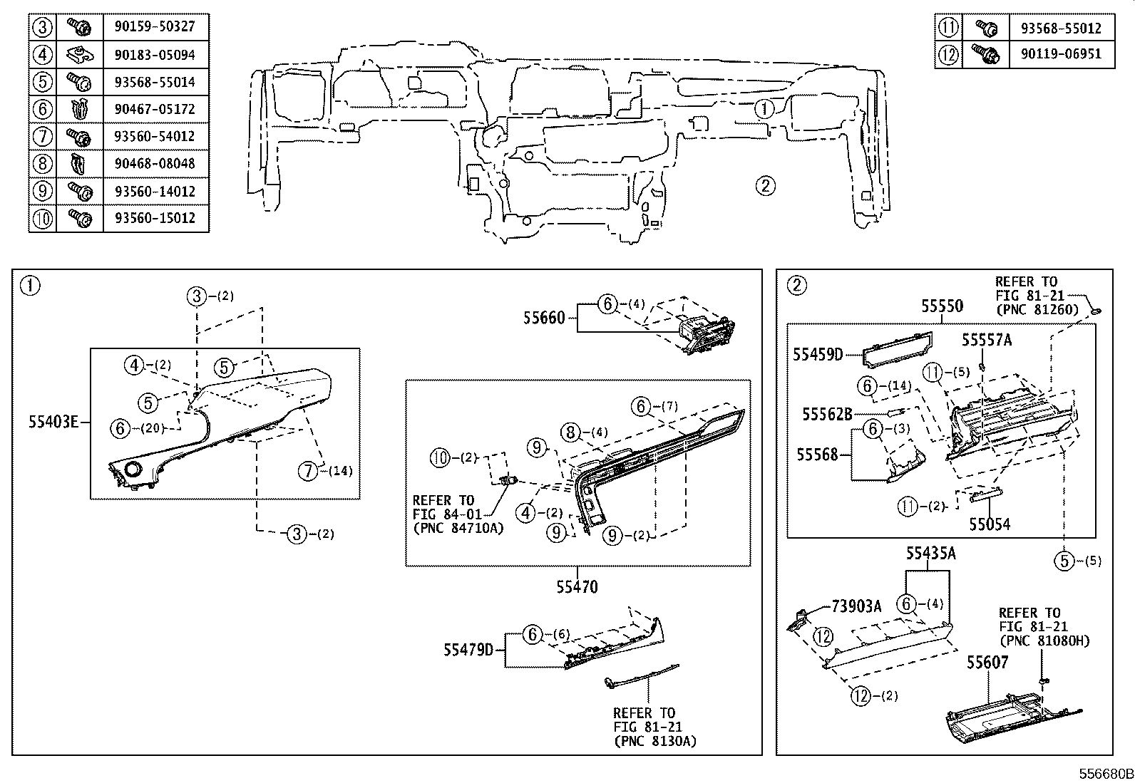 55054-62010 STOPPER SUB-ASSY, GLOVE COMPARTMENT DOOR product image
