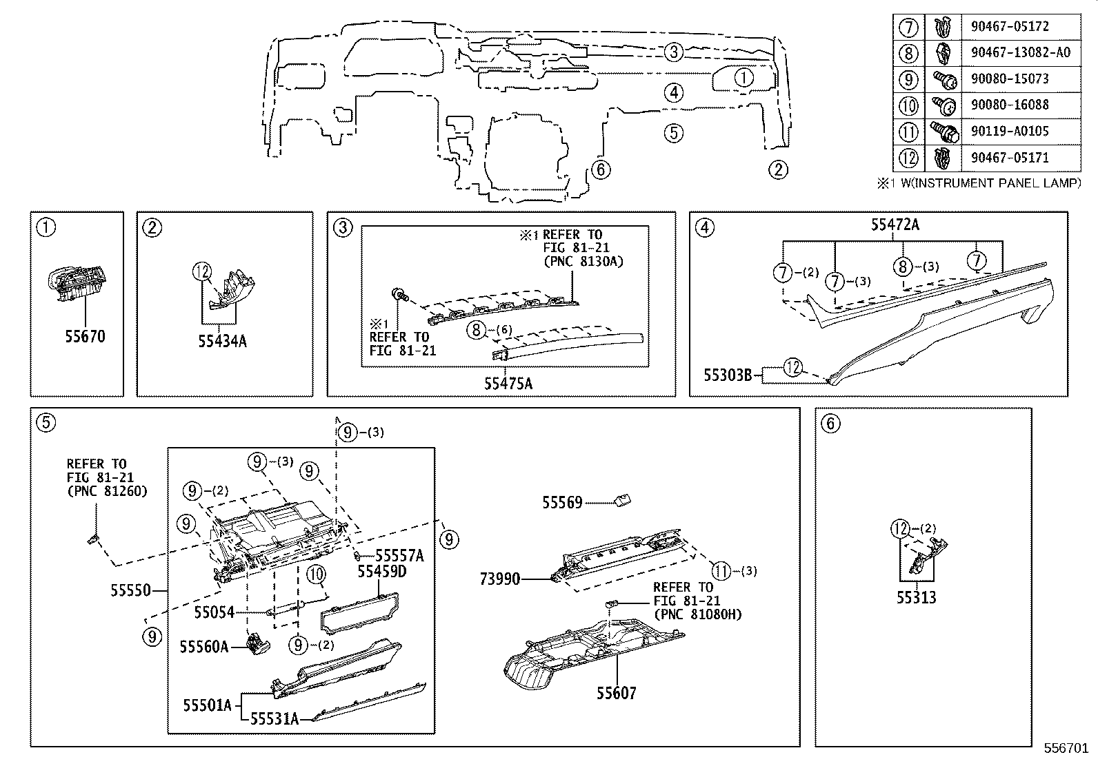 55405-06200 PANEL SUB-ASSY, INSTRUMENT CLUSTER FINISH, CENTER product image