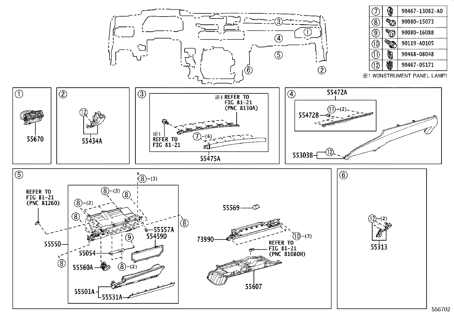 55405-06200 PANEL SUB-ASSY, INSTRUMENT CLUSTER FINISH, CENTER product image