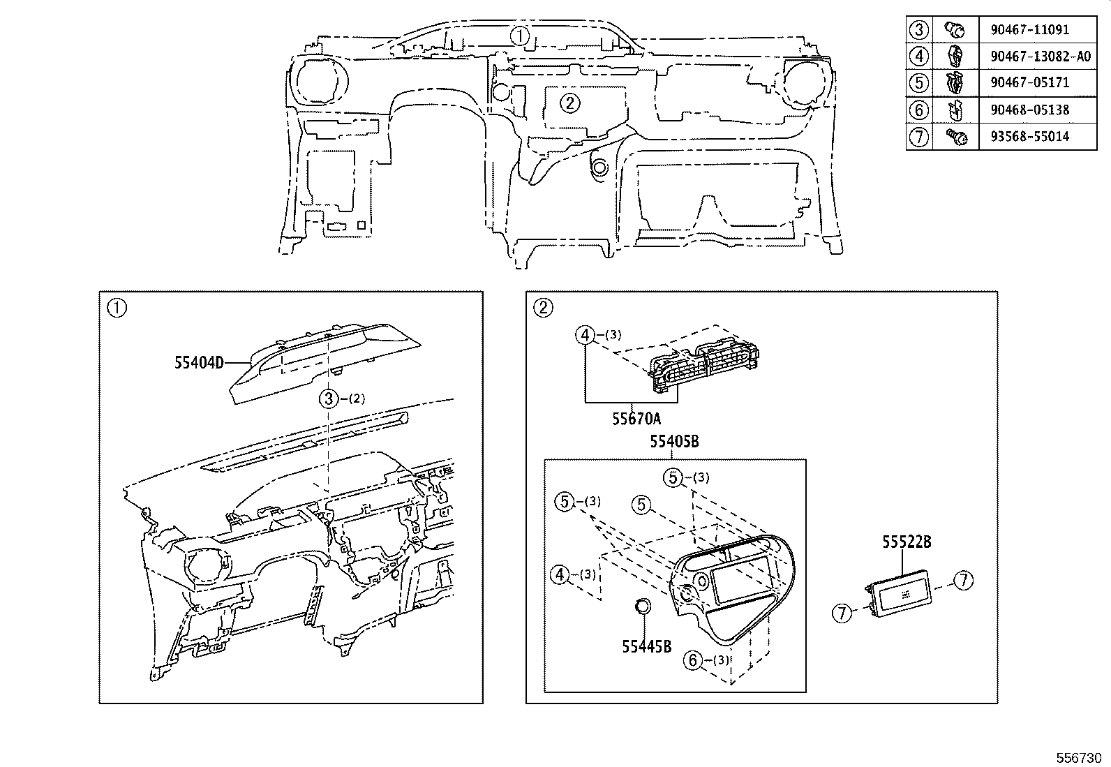 55405-52880-C0 PANEL SUB-ASSY, INSTRUMENT CLUSTER FINISH, CENTER product image