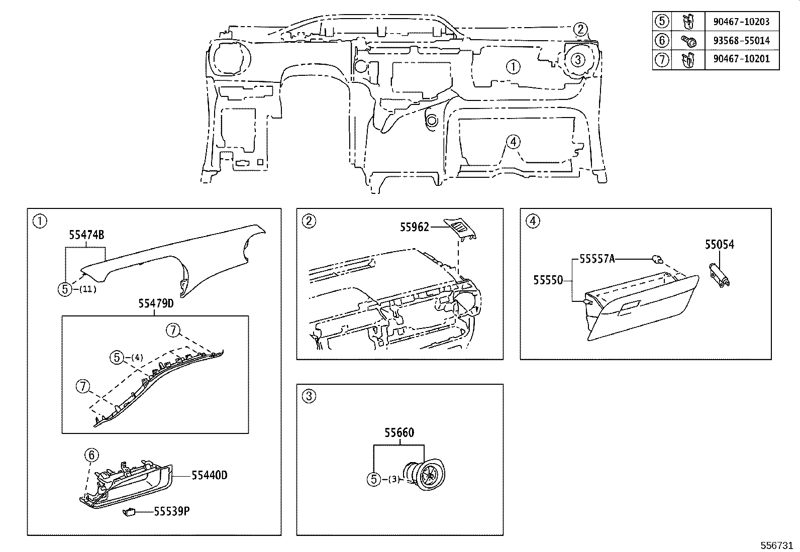 55405-52880-C0 PANEL SUB-ASSY, INSTRUMENT CLUSTER FINISH, CENTER product image