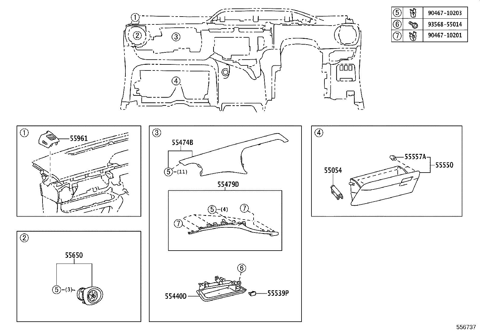 55405-52880-C0 PANEL SUB-ASSY, INSTRUMENT CLUSTER FINISH, CENTER product image