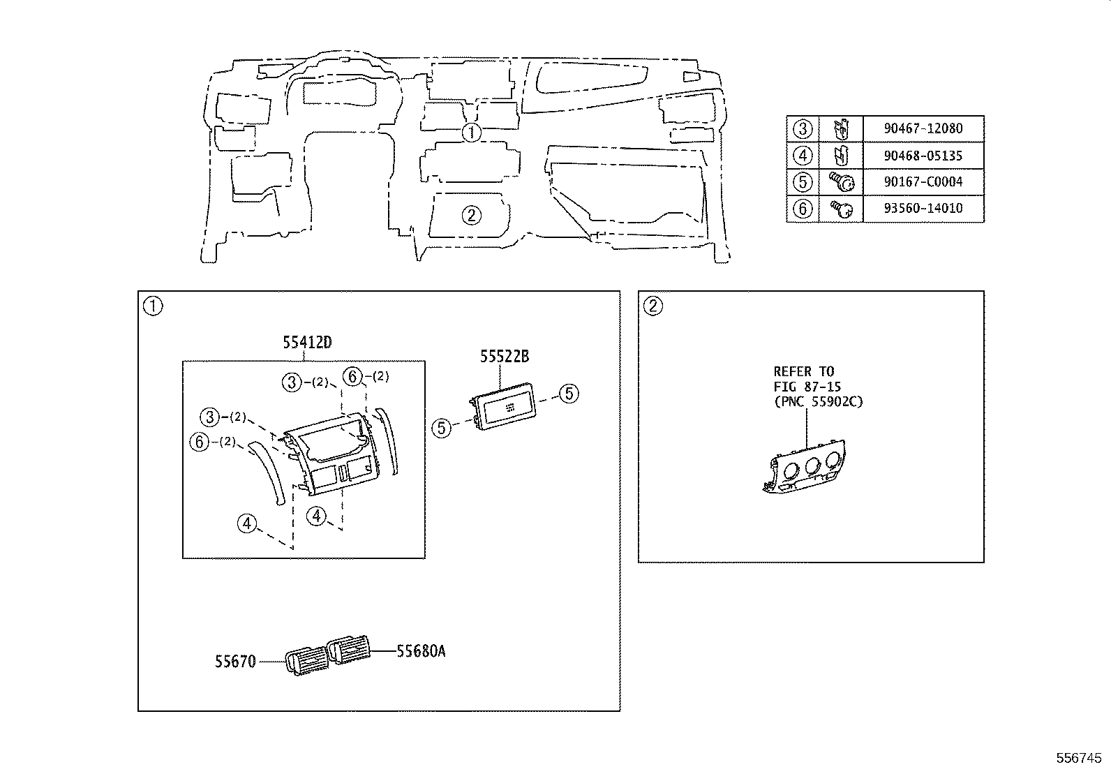 55306-0D210 BRACE SUB-ASSY, INSTRUMENT PANEL, NO.1 product image