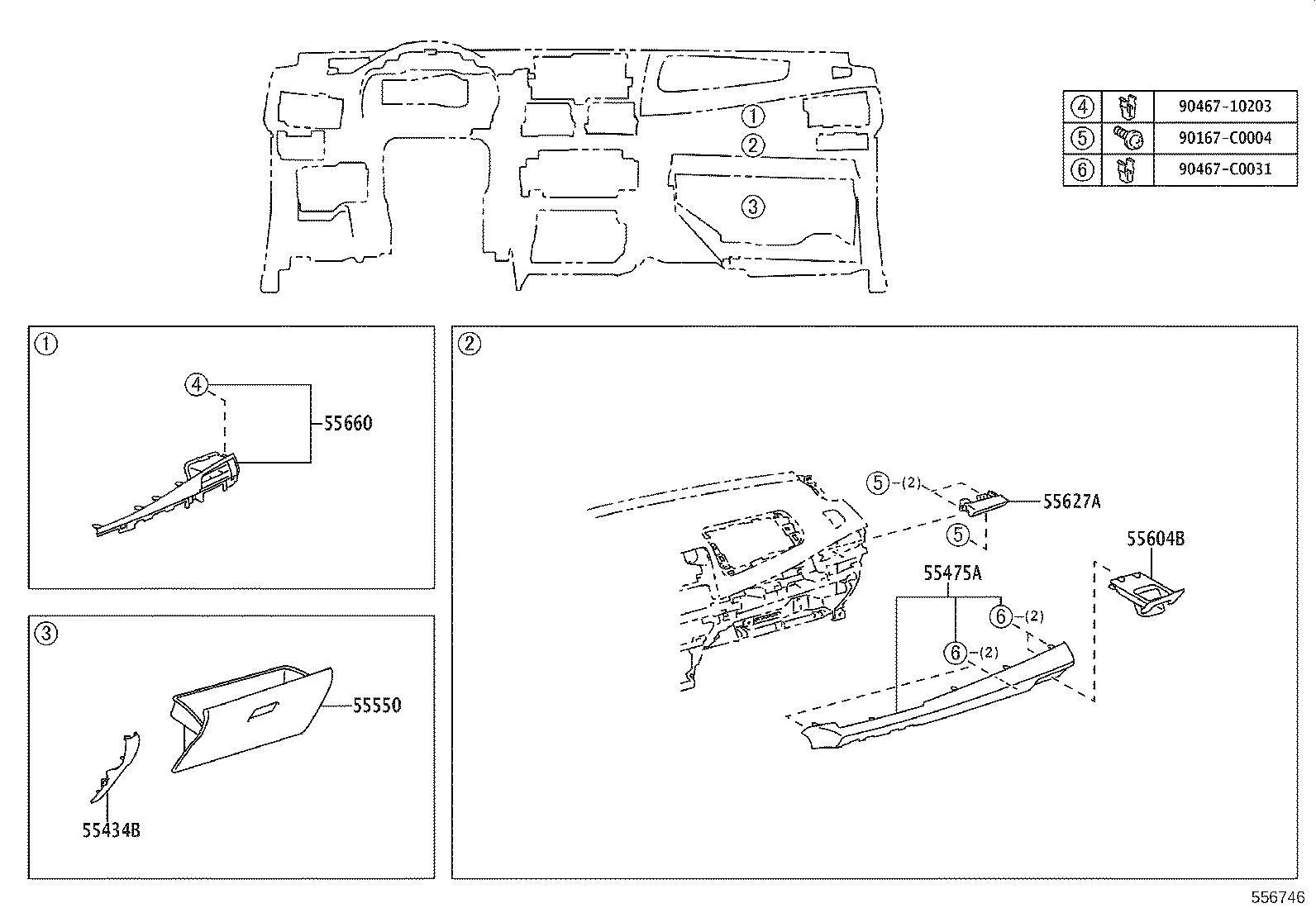 55306-0D210 BRACE SUB-ASSY, INSTRUMENT PANEL, NO.1 product image