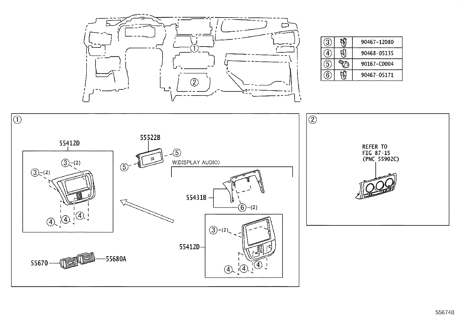 55306-0D210 BRACE SUB-ASSY, INSTRUMENT PANEL, NO.1 product image