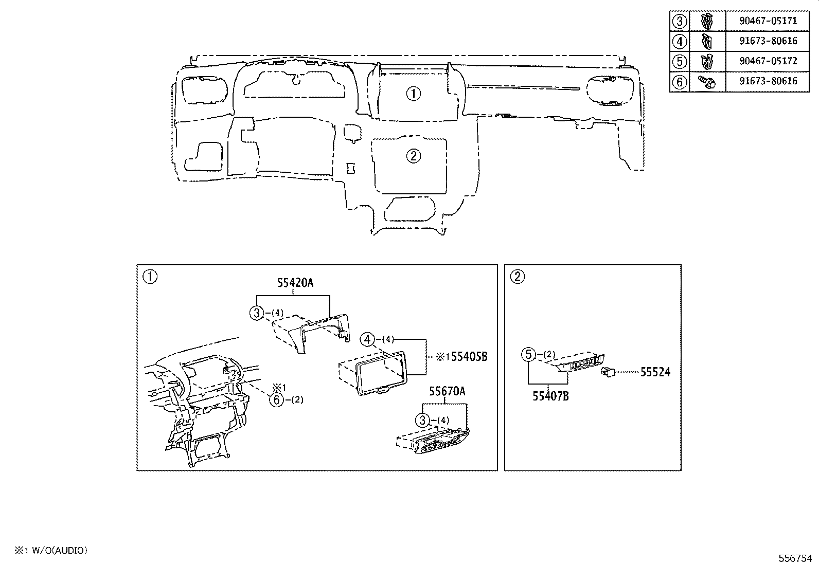 55405-K0010 PANEL SUB-ASSY, INSTRUMENT CLUSTER FINISH, CENTER product image