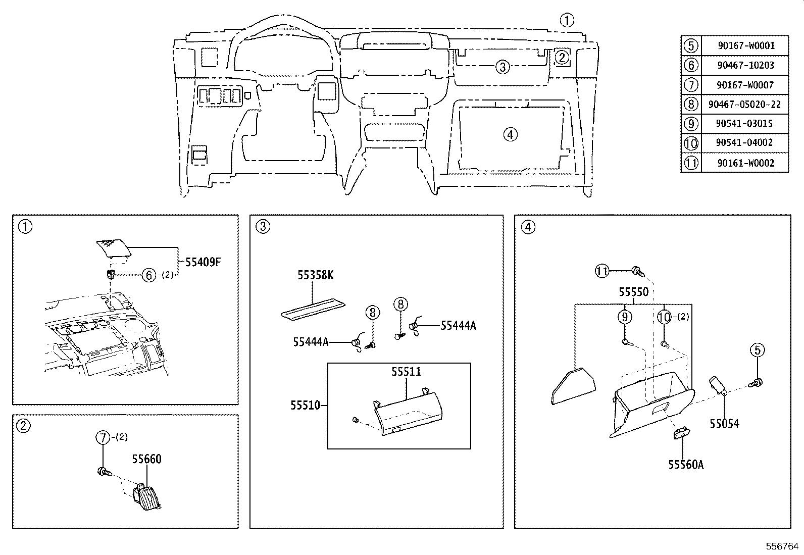 55302-0F021-B0 PANEL SUB-ASSY, INSTRUMENT, UPPER product image