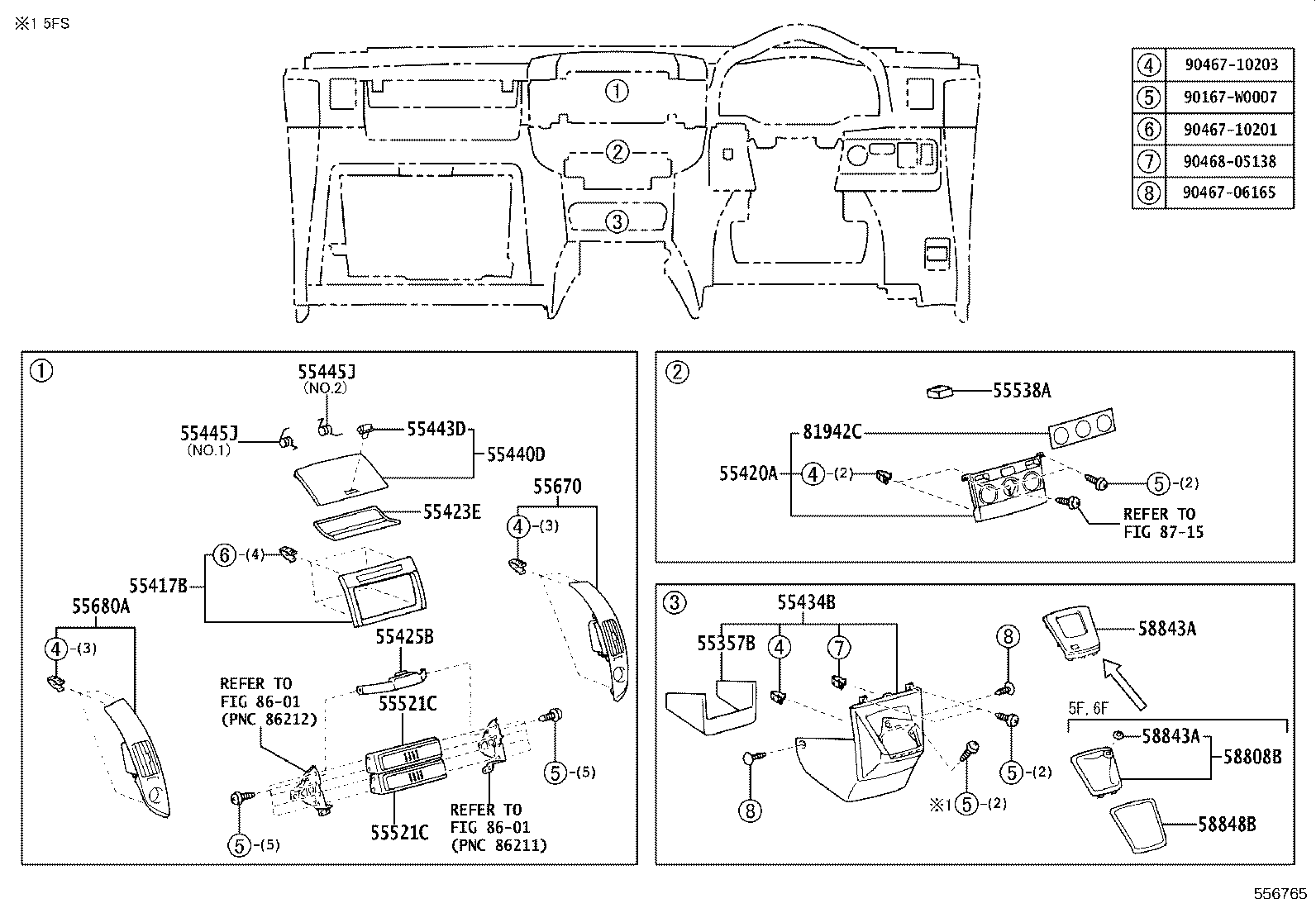 55302-0F021-B0 PANEL SUB-ASSY, INSTRUMENT, UPPER product image