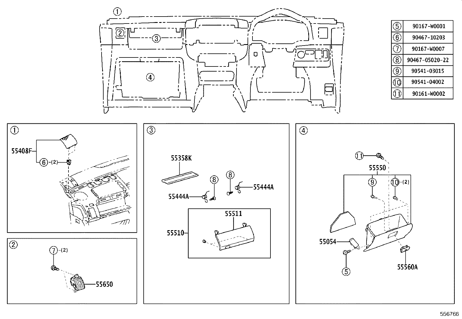 55302-0F021-B0 PANEL SUB-ASSY, INSTRUMENT, UPPER product image