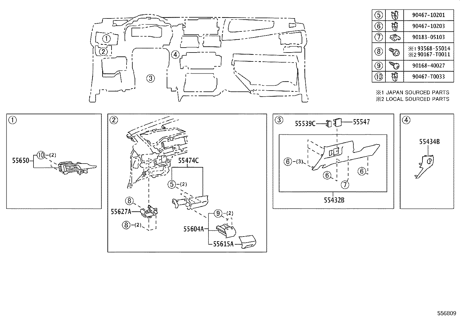 55302-0D250-C0 PANEL SUB-ASSY, INSTRUMENT, UPPER product image