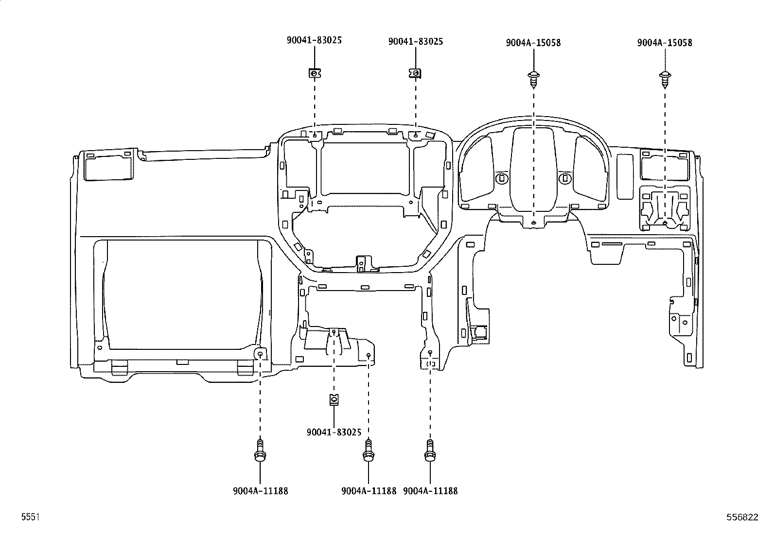 55355-BZ070 CUSHION, INSTRUMENT PANEL, NO.1 product image