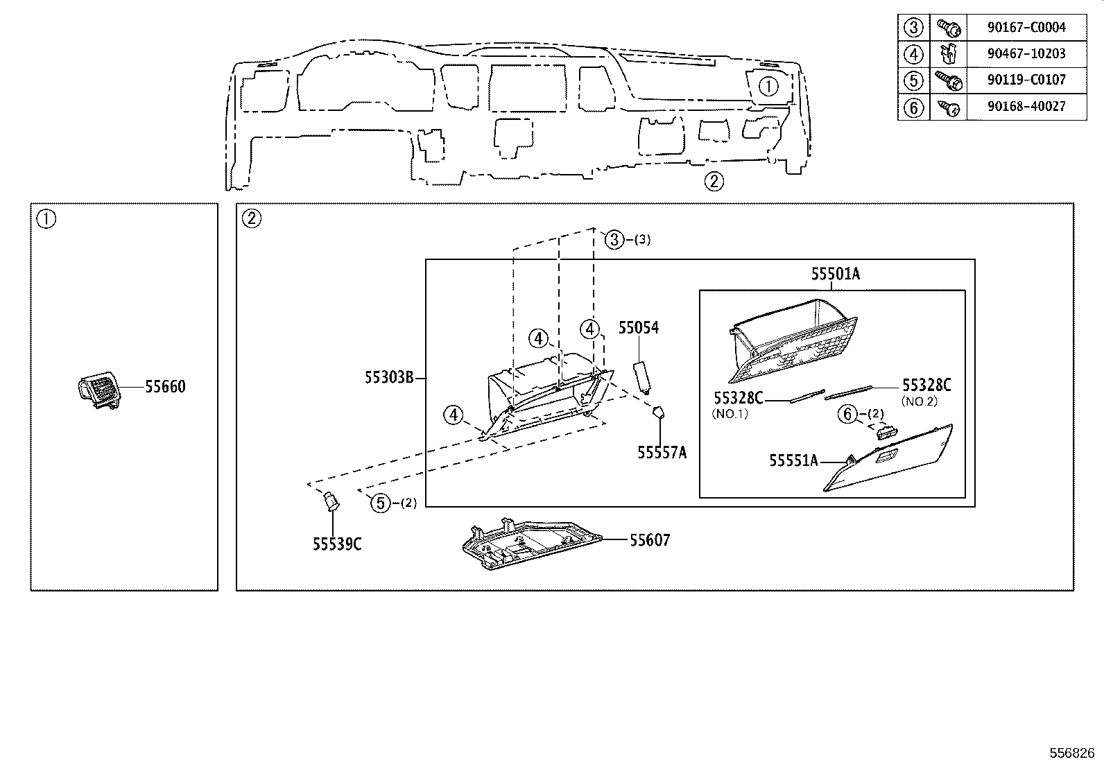 55306-0E080 BRACE SUB-ASSY, INSTRUMENT PANEL, NO.1 product image