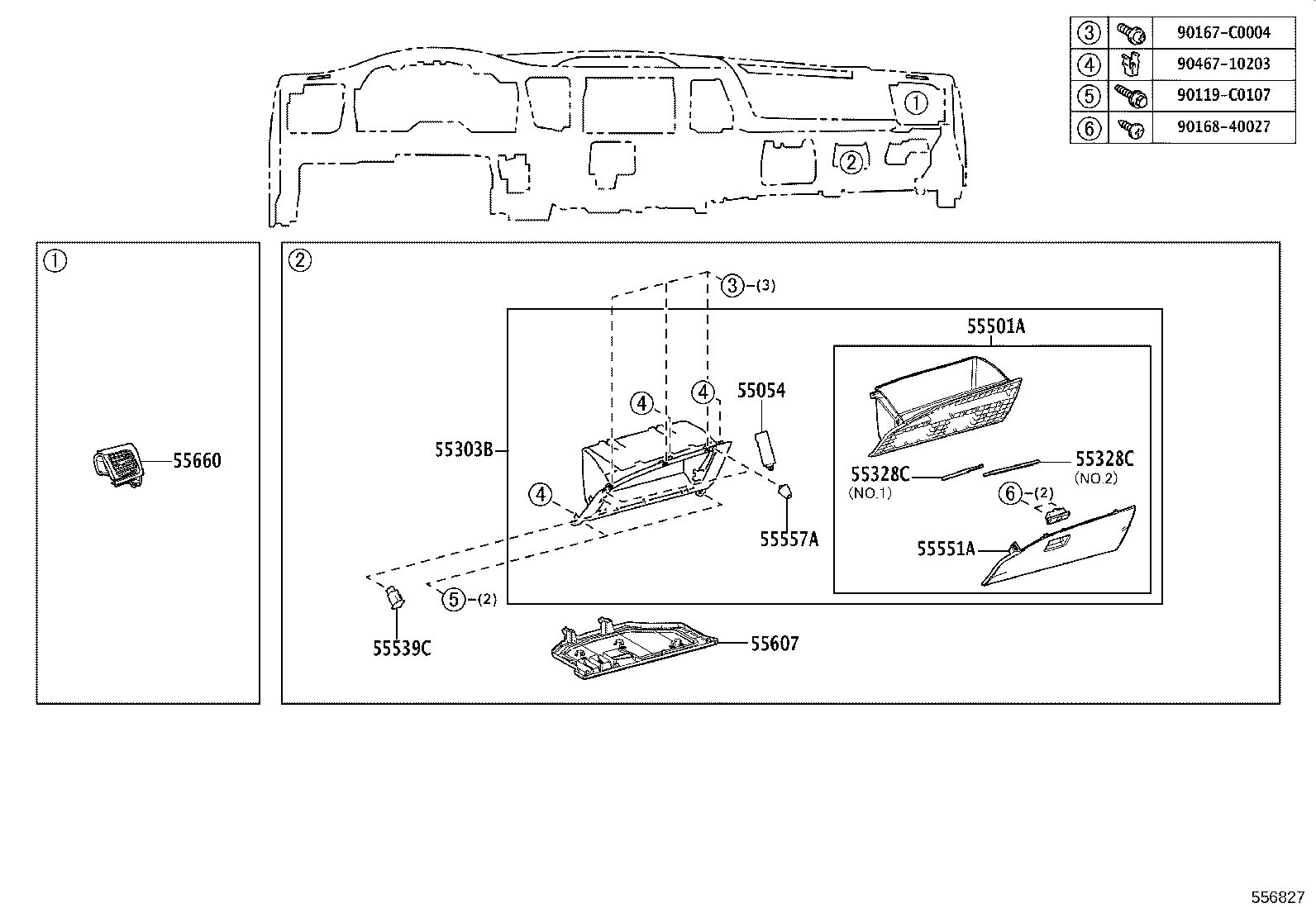 55306-0E080 BRACE SUB-ASSY, INSTRUMENT PANEL, NO.1 product image