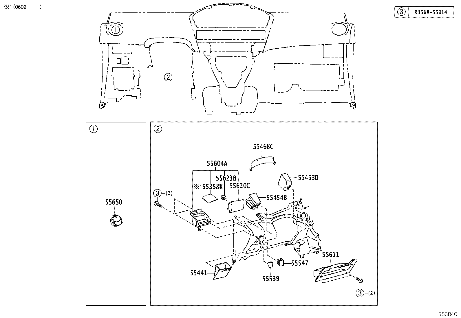 55302-52072-B0 PANEL SUB-ASSY, INSTRUMENT, UPPER product image
