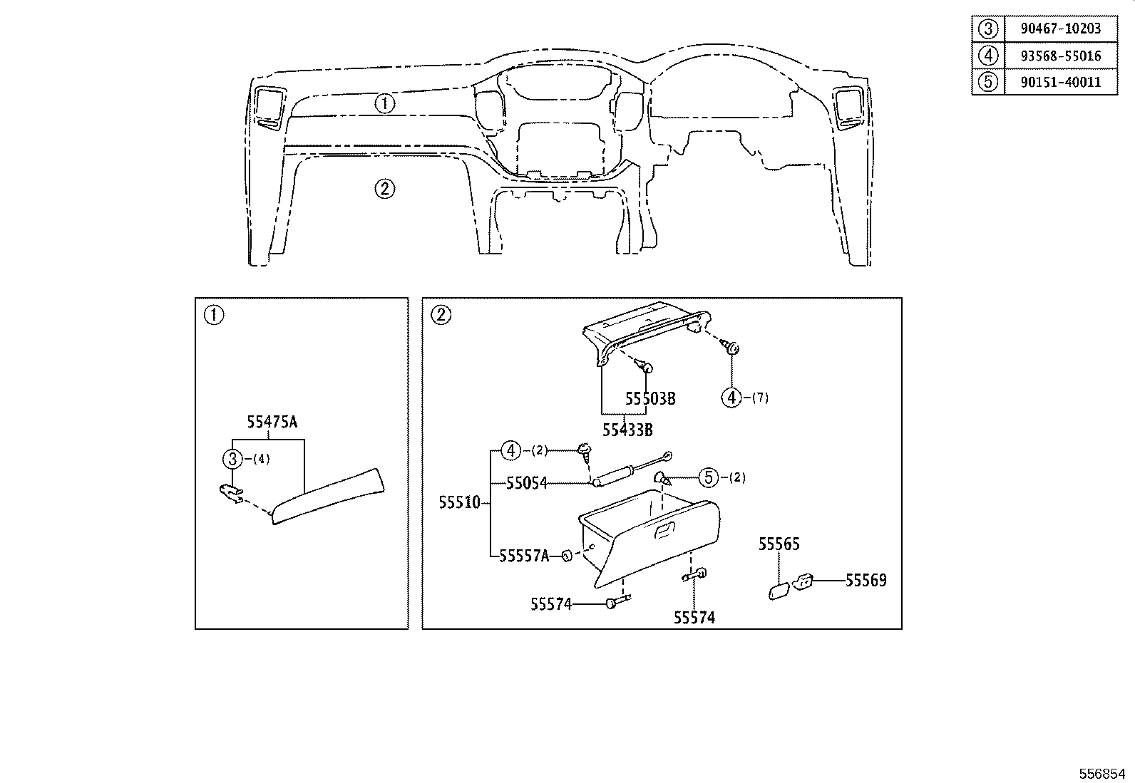 55306-48030 BRACE SUB-ASSY, INSTRUMENT PANEL, NO.1 product image