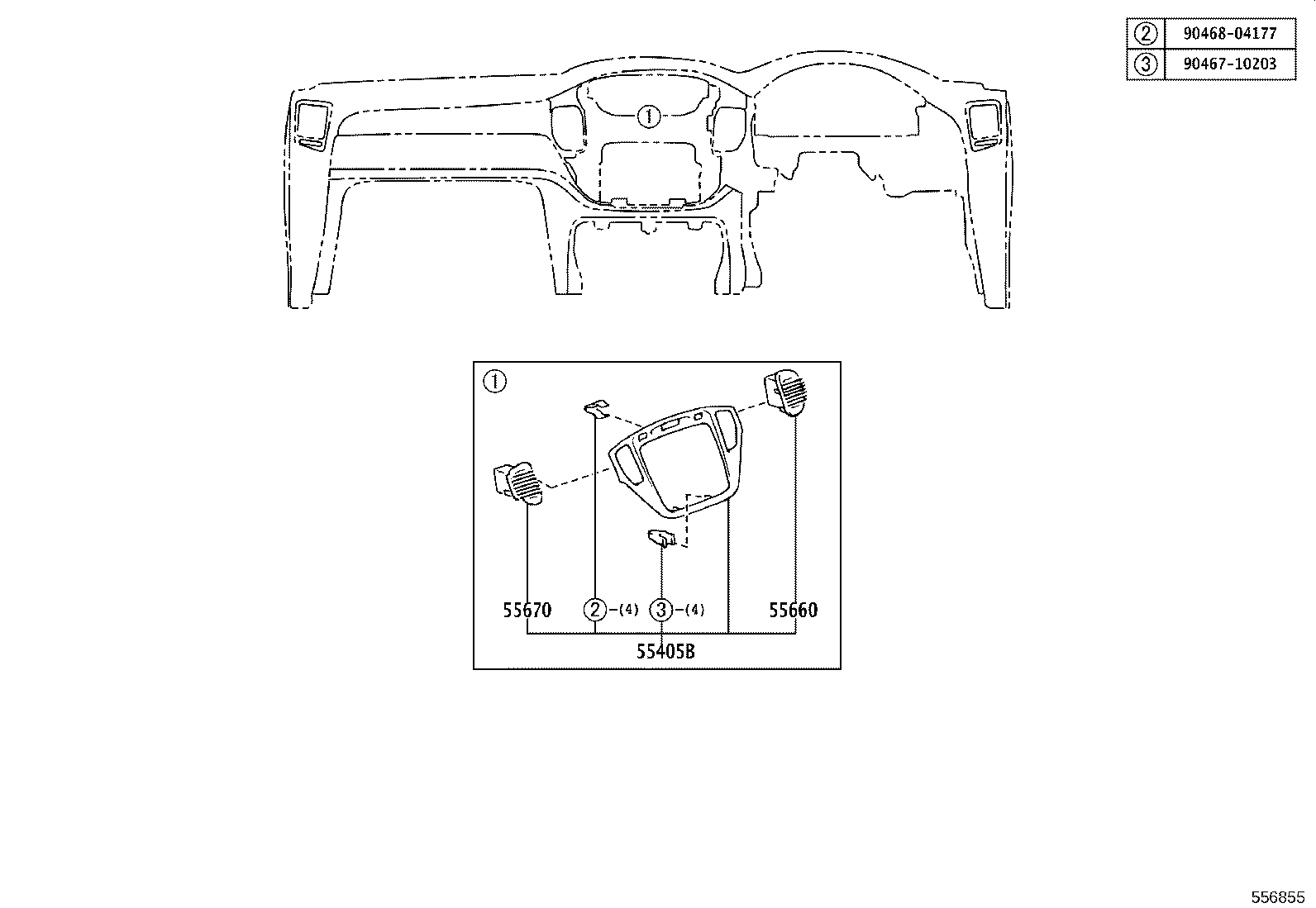 55306-48070 BRACE SUB-ASSY, INSTRUMENT PANEL, NO.1 product image