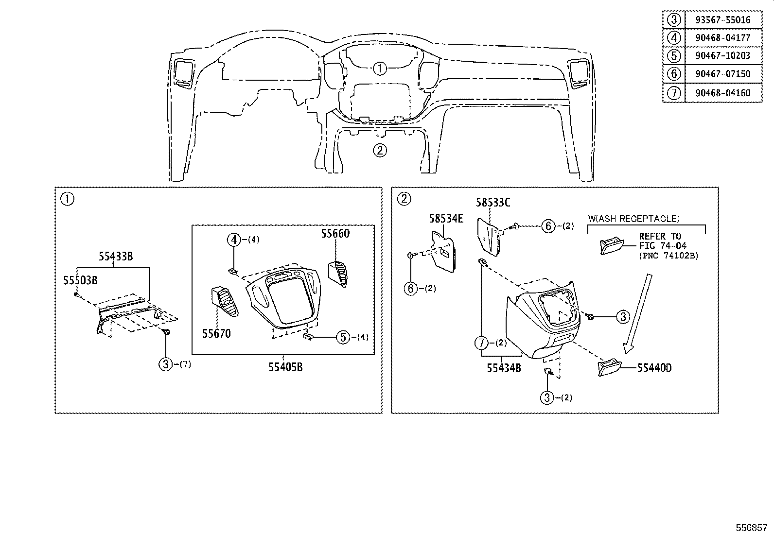 55405-48090-B0 PANEL SUB-ASSY, INSTRUMENT CLUSTER FINISH, CENTER product image