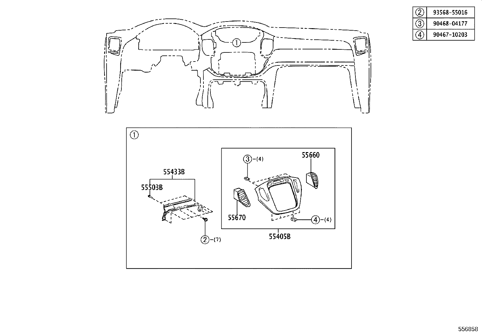55405-48090-B0 PANEL SUB-ASSY, INSTRUMENT CLUSTER FINISH, CENTER product image